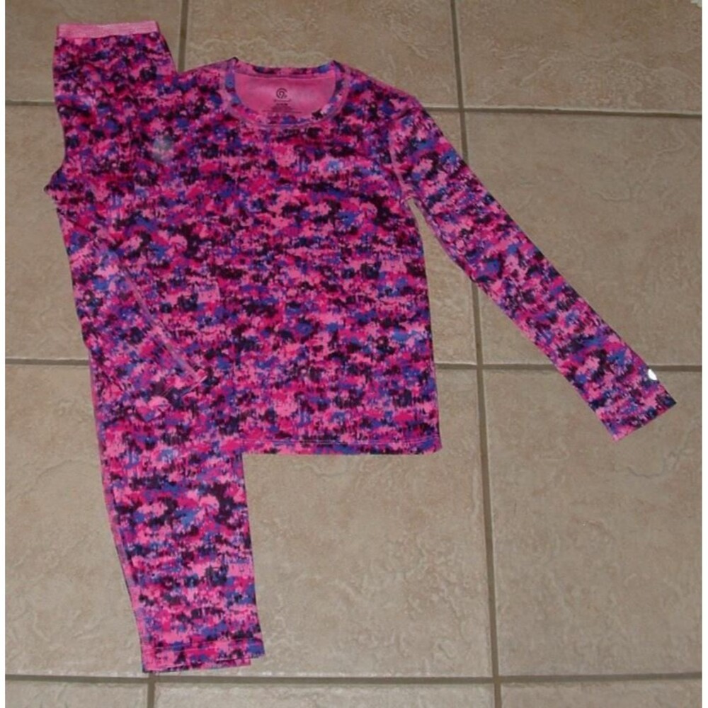 C9 CHAMPION Girls Sz Medium Pink & Purple Stretchy Lightweight Pajama Set